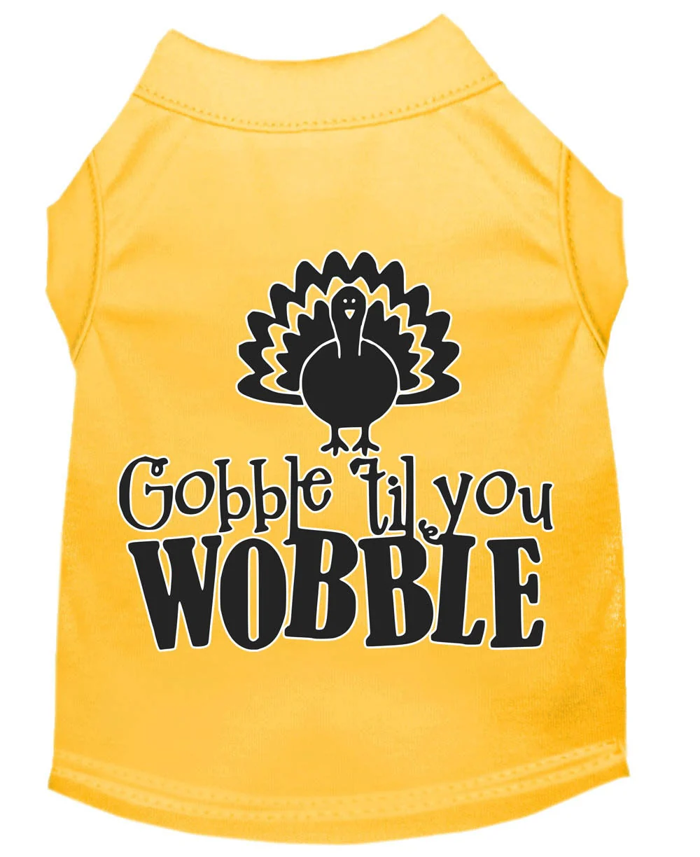 Pet Dog & Cat Shirt Screen Printed, "Gobble Til Ya Wobble" - Image 7
