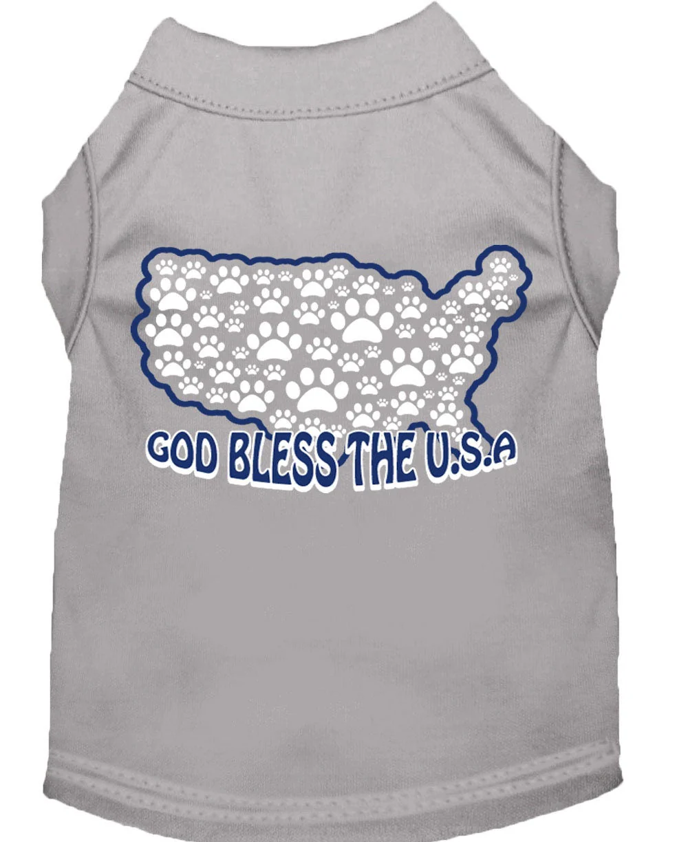 Pet Dog & Cat Shirt Screen Printed, "God Bless The USA" - Image 3