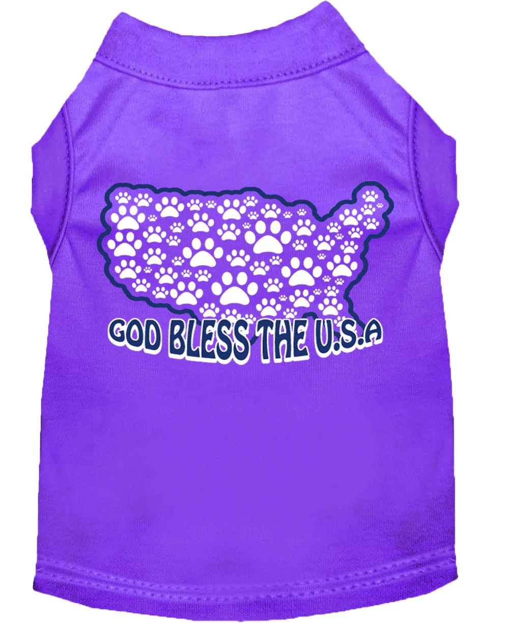 Pet Dog & Cat Shirt Screen Printed, "God Bless The USA" - Image 5