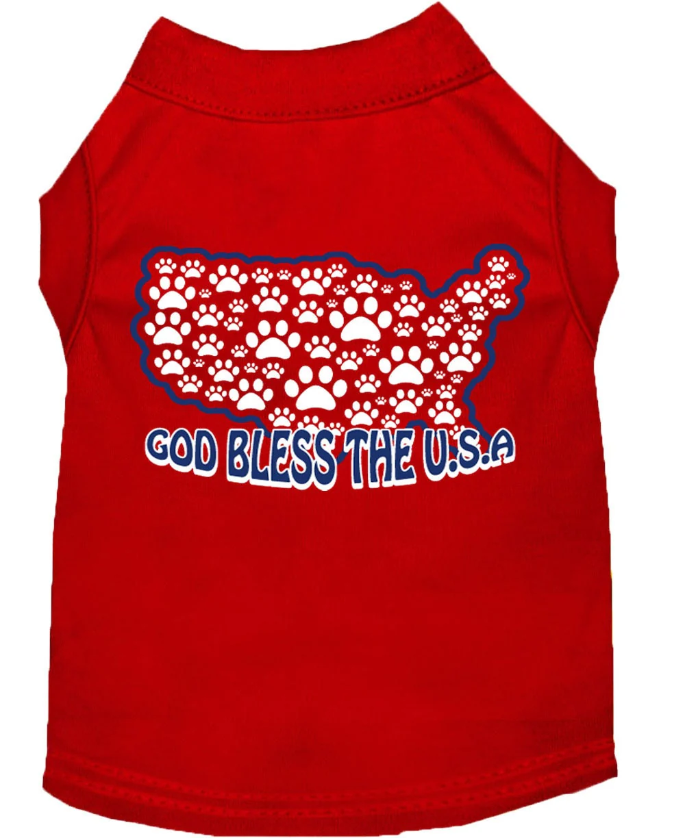 Pet Dog & Cat Shirt Screen Printed, "God Bless The USA" - Image 6