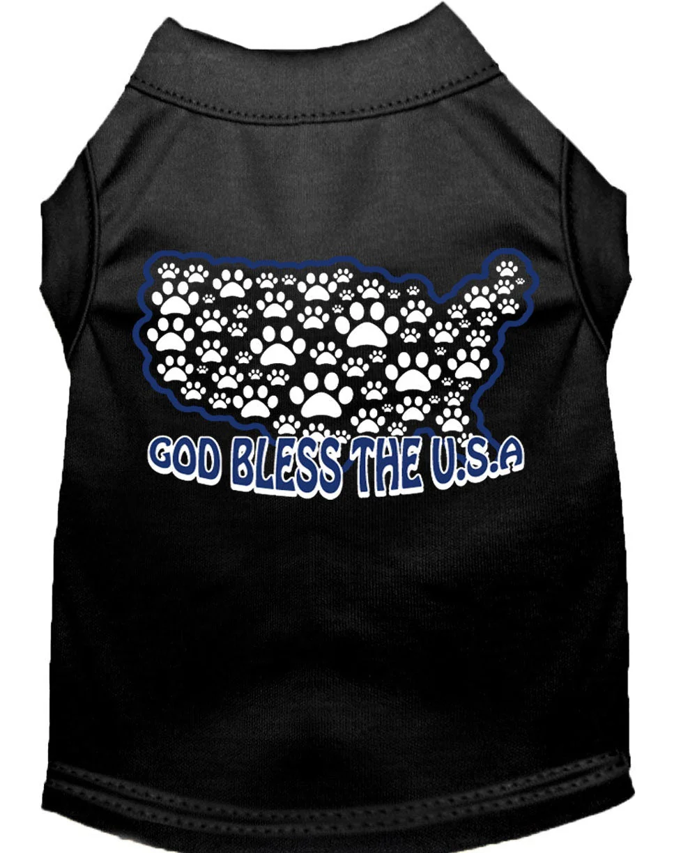 Pet Dog & Cat Shirt Screen Printed, "God Bless The USA" - Image 9