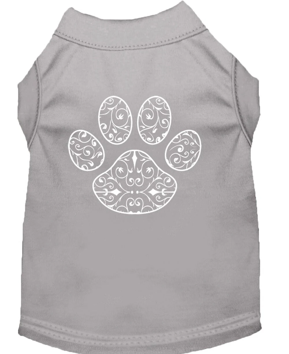 Pet Dog & Cat Shirt Screen Printed, "Henna Paw" - Image 3