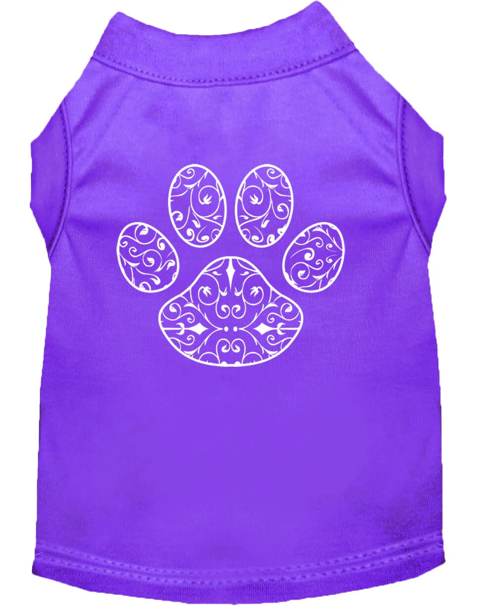 Pet Dog & Cat Shirt Screen Printed, "Henna Paw" - Image 4