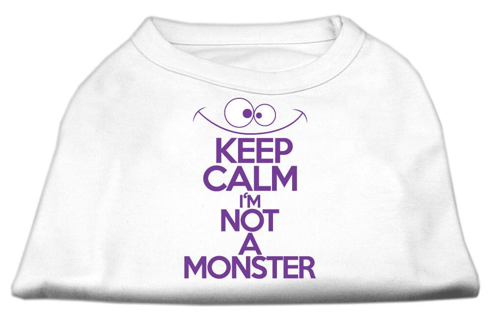 Pet Dog & Cat Shirt Screen Printed, "Keep Calm I'm Not A Monster" - Image 3