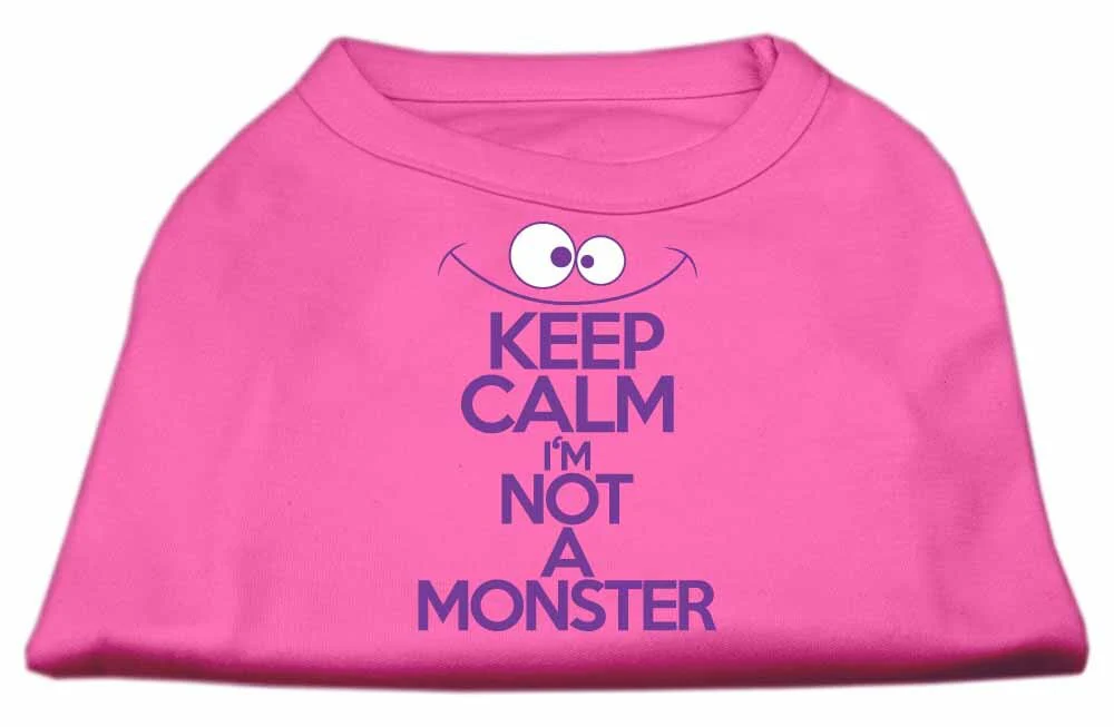 Pet Dog & Cat Shirt Screen Printed, "Keep Calm I'm Not A Monster" - Image 4