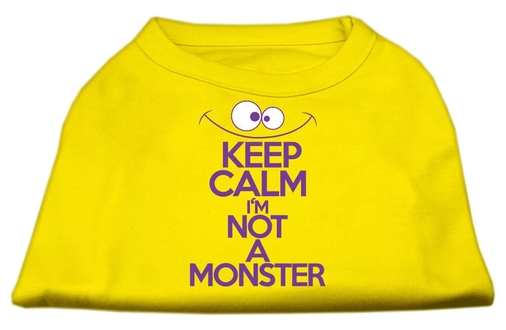 Pet Dog & Cat Shirt Screen Printed, "Keep Calm I'm Not A Monster" - Image 5