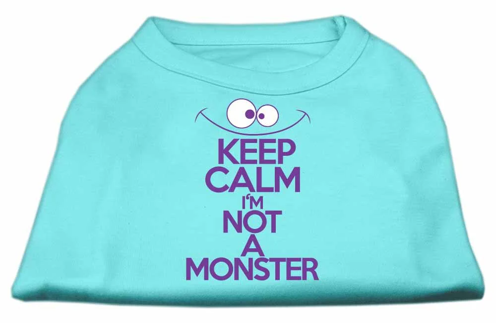 Pet Dog & Cat Shirt Screen Printed, "Keep Calm I'm Not A Monster" - Image 6