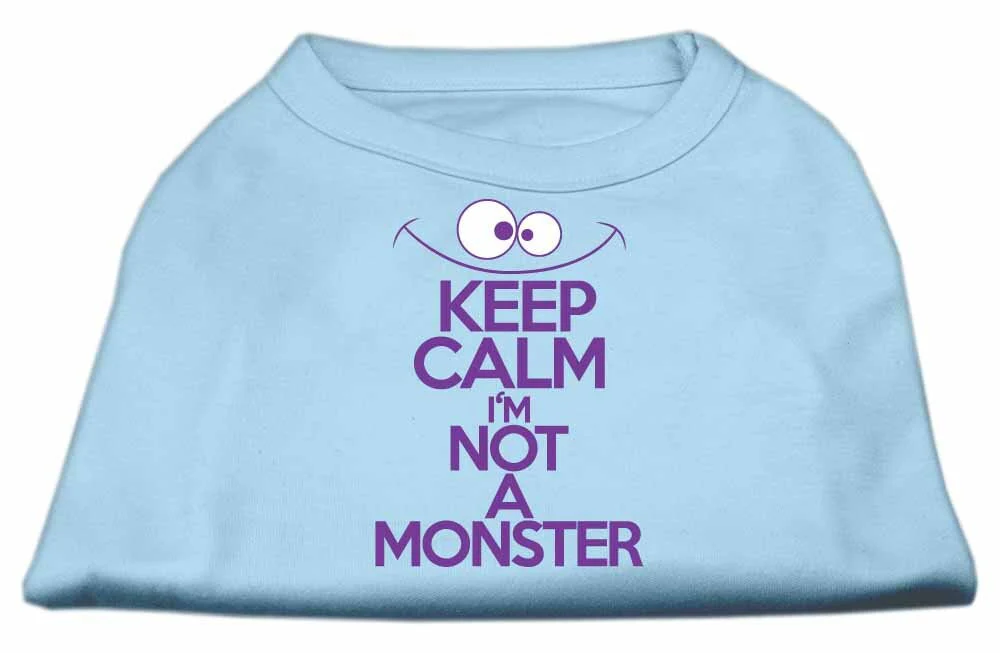 Pet Dog & Cat Shirt Screen Printed, "Keep Calm I'm Not A Monster" - Image 7