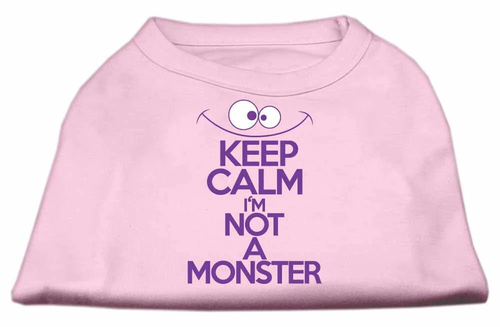 Pet Dog & Cat Shirt Screen Printed, "Keep Calm I'm Not A Monster" - Image 9