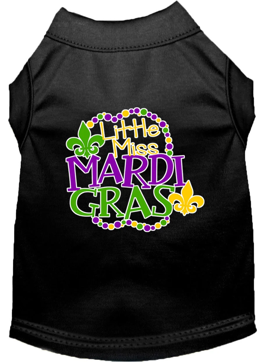 Pet Dog & Cat Shirt Screen Printed, "Little Miss Mardi Gras" - Image 3