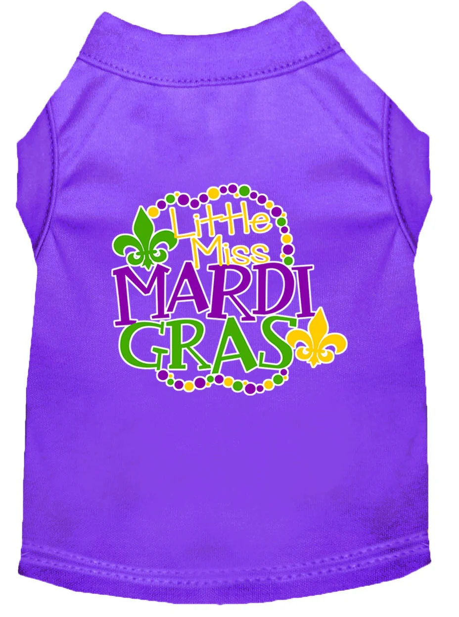 Pet Dog & Cat Shirt Screen Printed, "Little Miss Mardi Gras" - Image 4