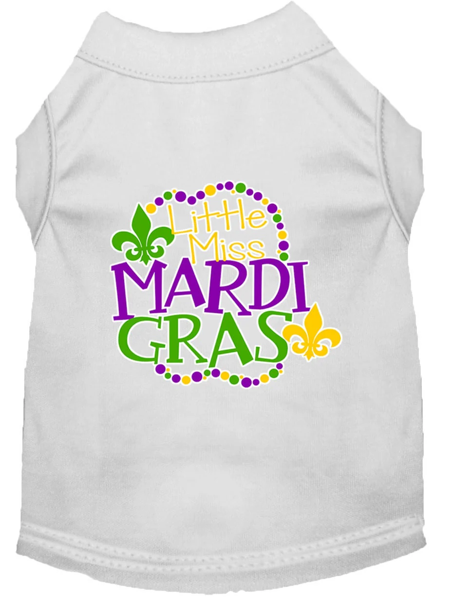 Pet Dog & Cat Shirt Screen Printed, "Little Miss Mardi Gras" - Image 5