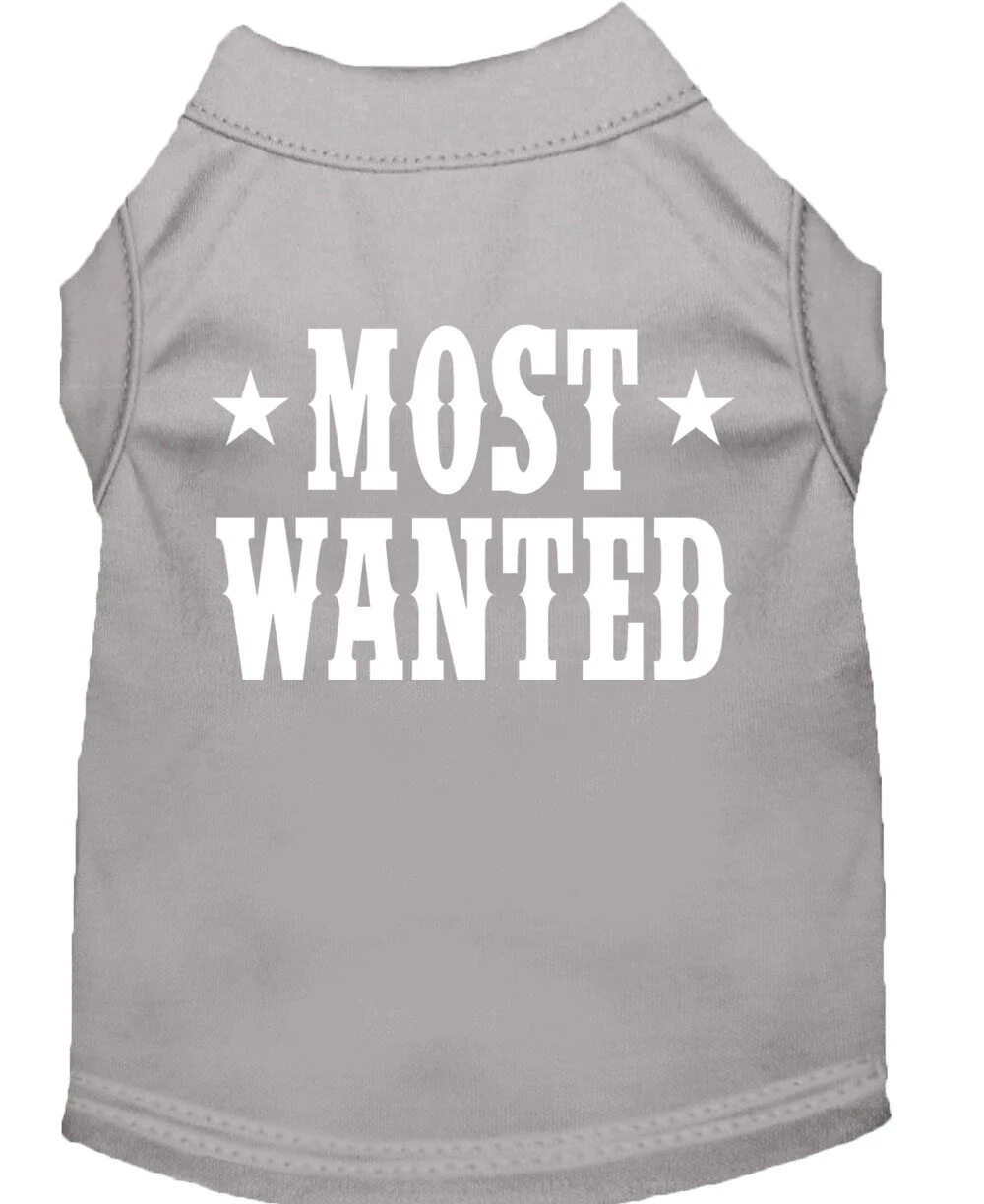 Pet Dog & Cat Shirt Screen Printed, "Most Wanted" - Image 10