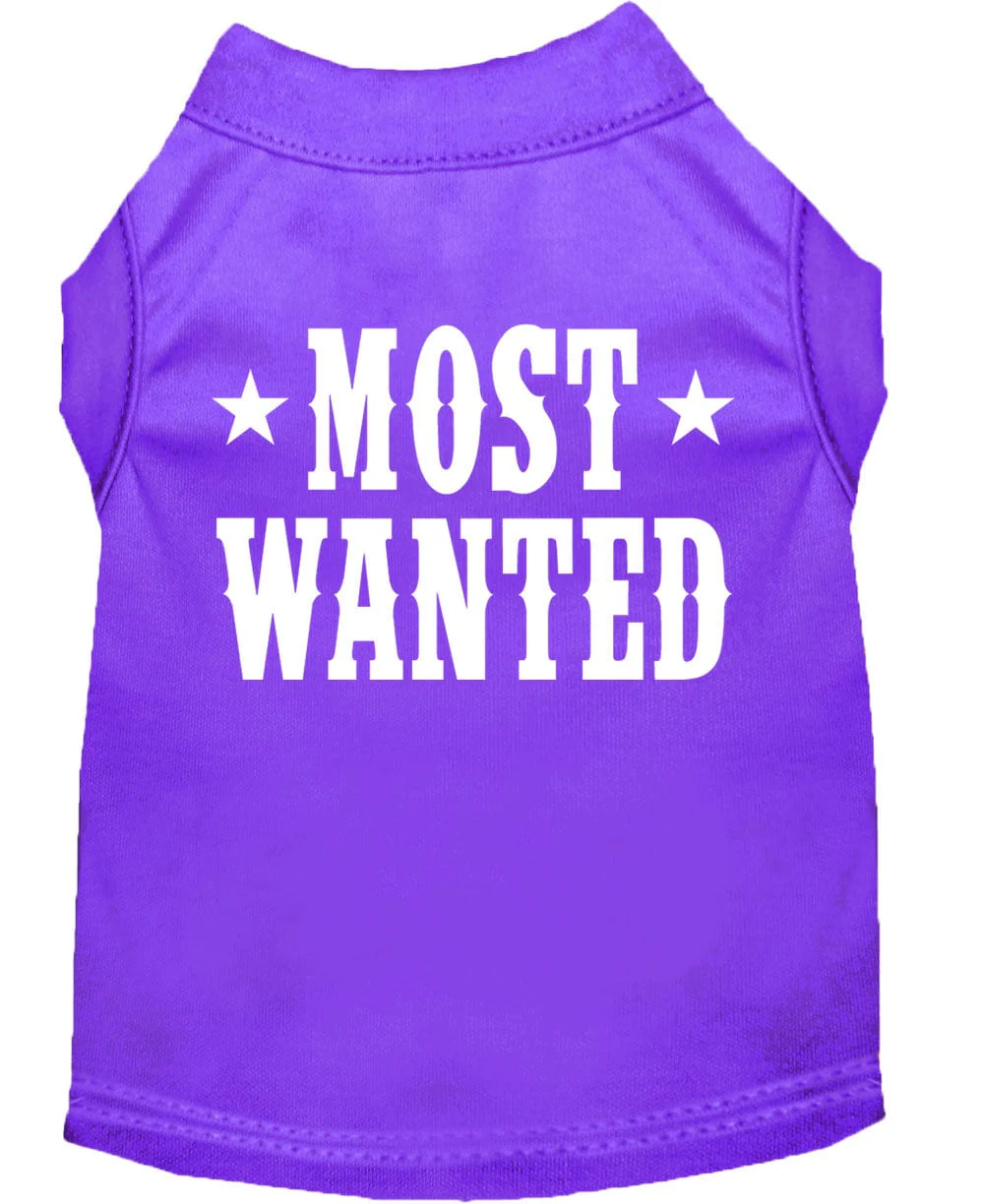 Pet Dog & Cat Shirt Screen Printed, "Most Wanted" - Image 3