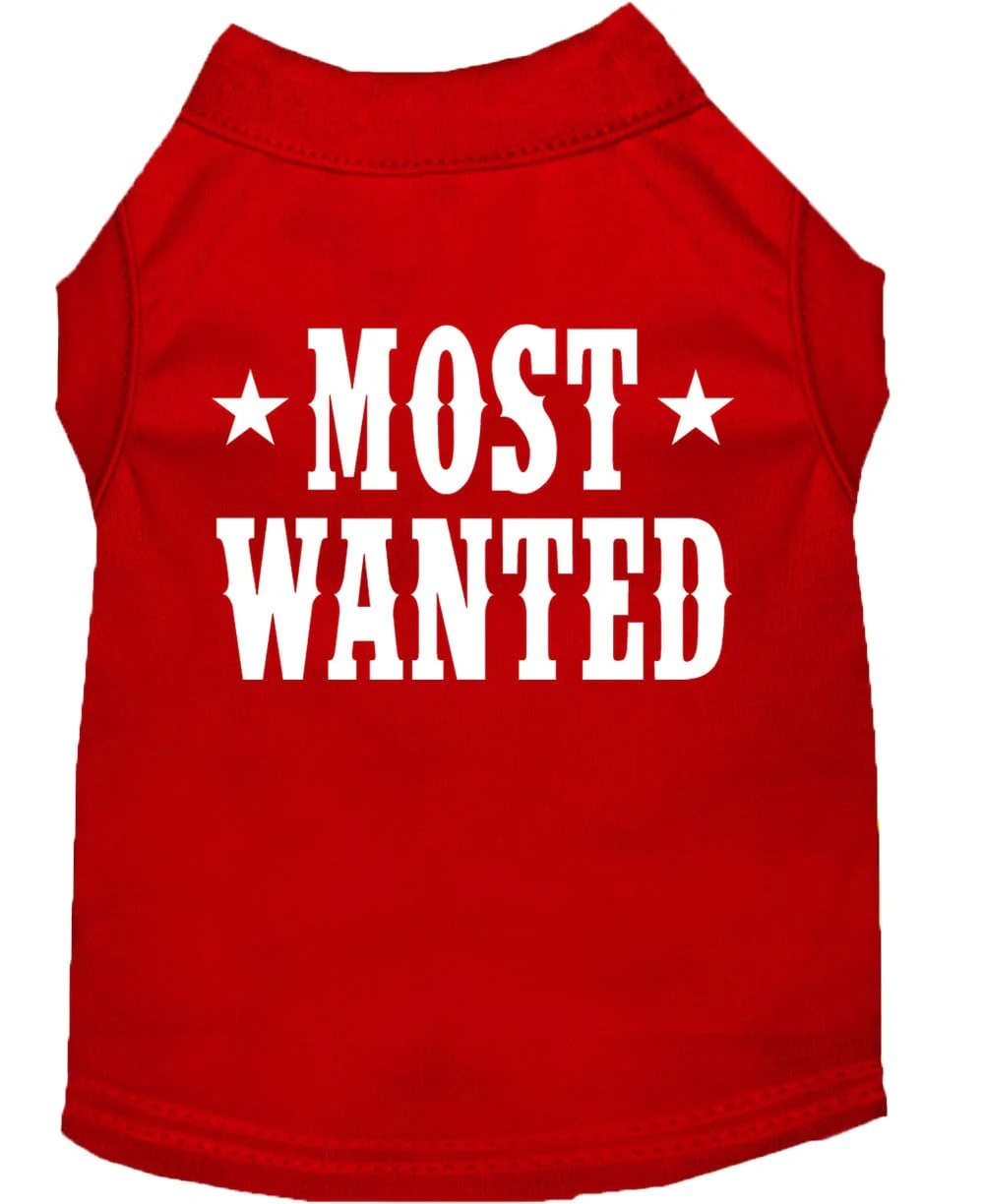 Pet Dog & Cat Shirt Screen Printed, "Most Wanted" - Image 4