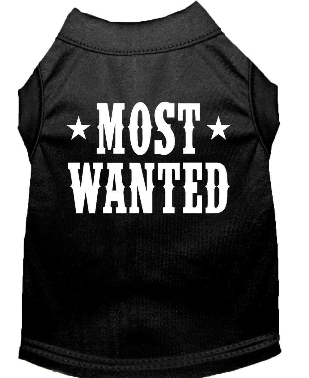 Pet Dog & Cat Shirt Screen Printed, "Most Wanted" - Image 6