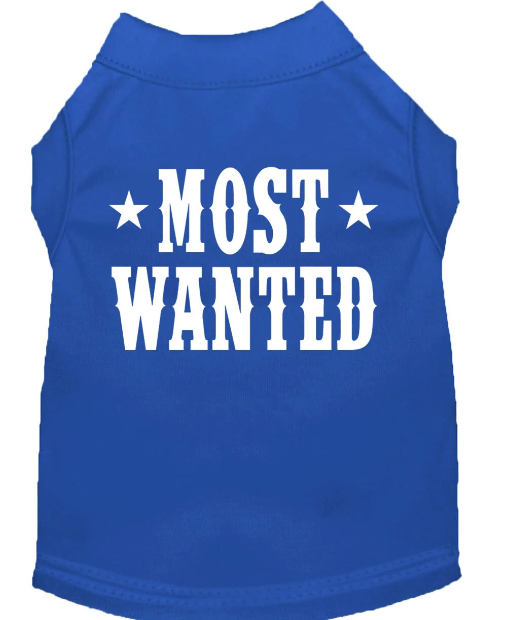 Pet Dog & Cat Shirt Screen Printed, "Most Wanted" - Image 7