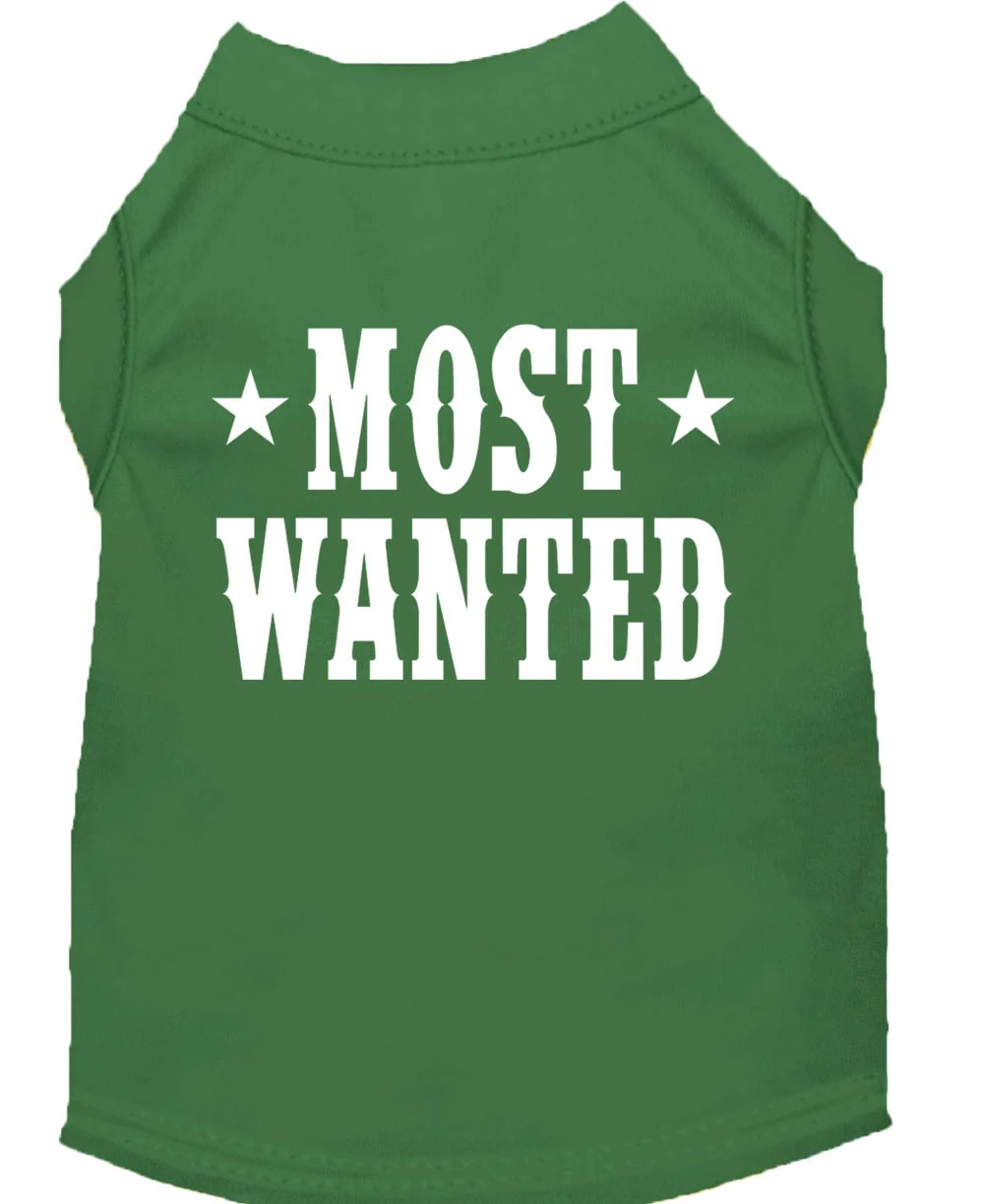 Pet Dog & Cat Shirt Screen Printed, "Most Wanted" - Image 9