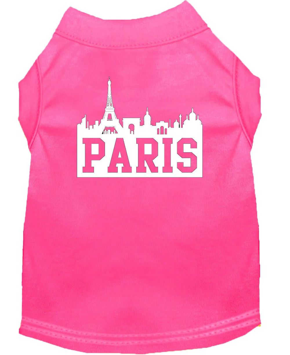 Pet Dog & Cat Shirt Screen Printed, "Paris Skyline" - Image 4