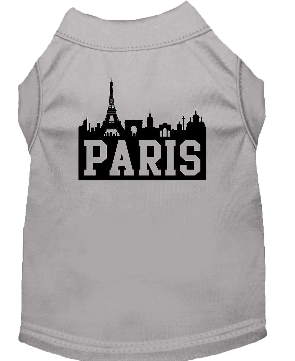 Pet Dog & Cat Shirt Screen Printed, "Paris Skyline" - Image 5