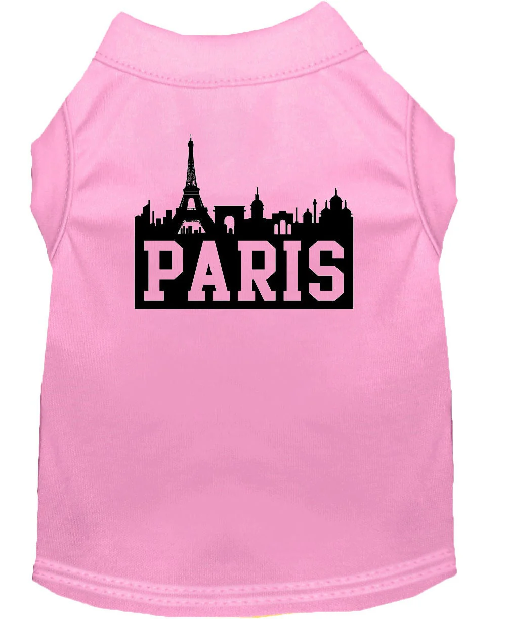 Pet Dog & Cat Shirt Screen Printed, "Paris Skyline" - Image 6