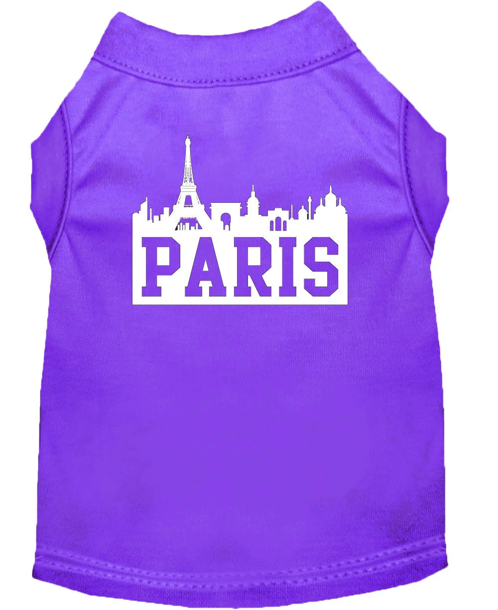 Pet Dog & Cat Shirt Screen Printed, "Paris Skyline" - Image 7