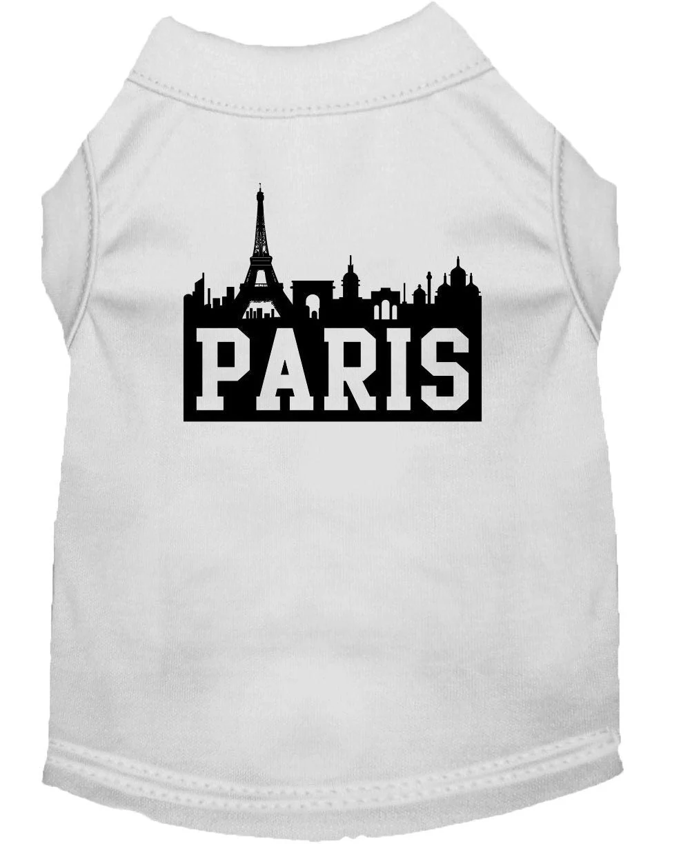 Pet Dog & Cat Shirt Screen Printed, "Paris Skyline" - Image 8