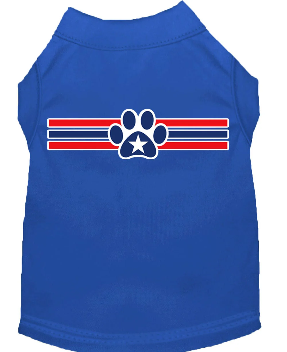 Pet Dog & Cat Shirt Screen Printed, "Patriotic Star Paw Print" - Image 10