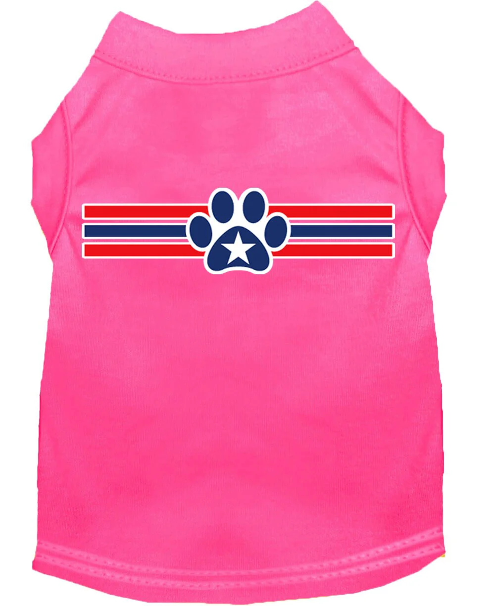 Pet Dog & Cat Shirt Screen Printed, "Patriotic Star Paw Print" - Image 3