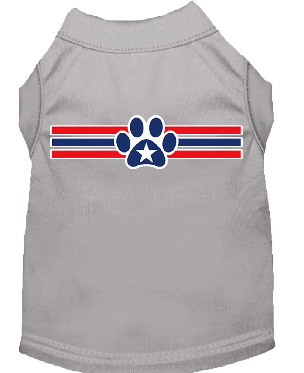 Pet Dog & Cat Shirt Screen Printed, "Patriotic Star Paw Print" - Image 4