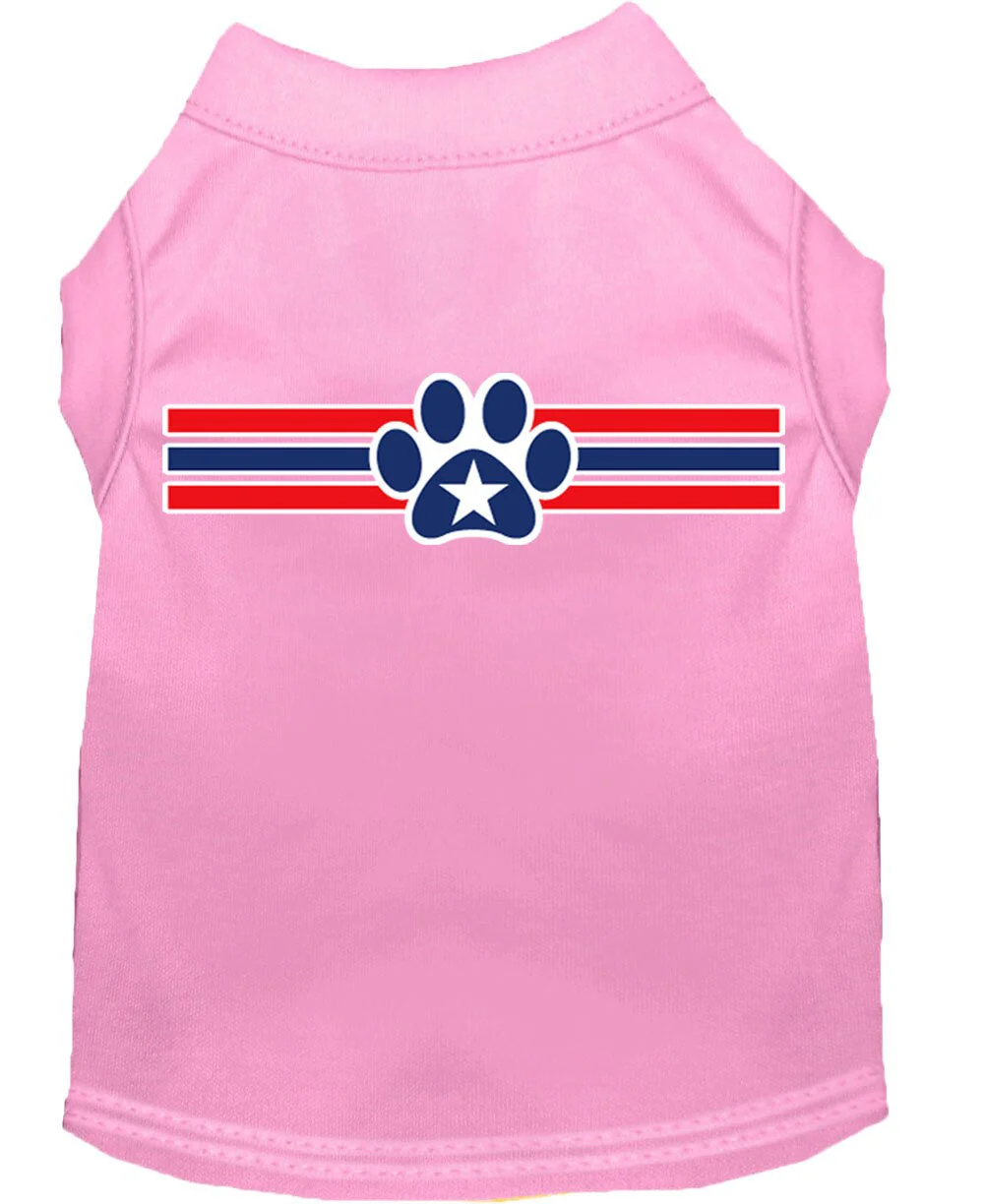 Pet Dog & Cat Shirt Screen Printed, "Patriotic Star Paw Print" - Image 5