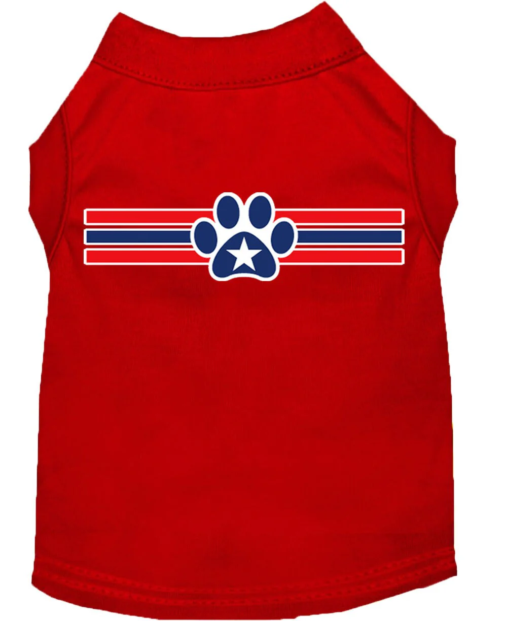 Pet Dog & Cat Shirt Screen Printed, "Patriotic Star Paw Print" - Image 6