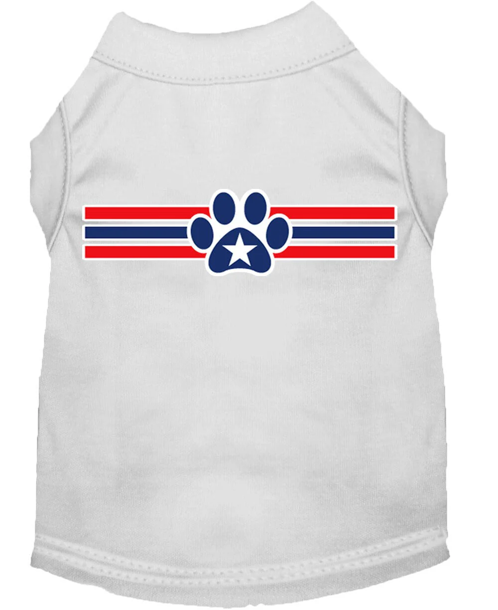 Pet Dog & Cat Shirt Screen Printed, "Patriotic Star Paw Print" - Image 7