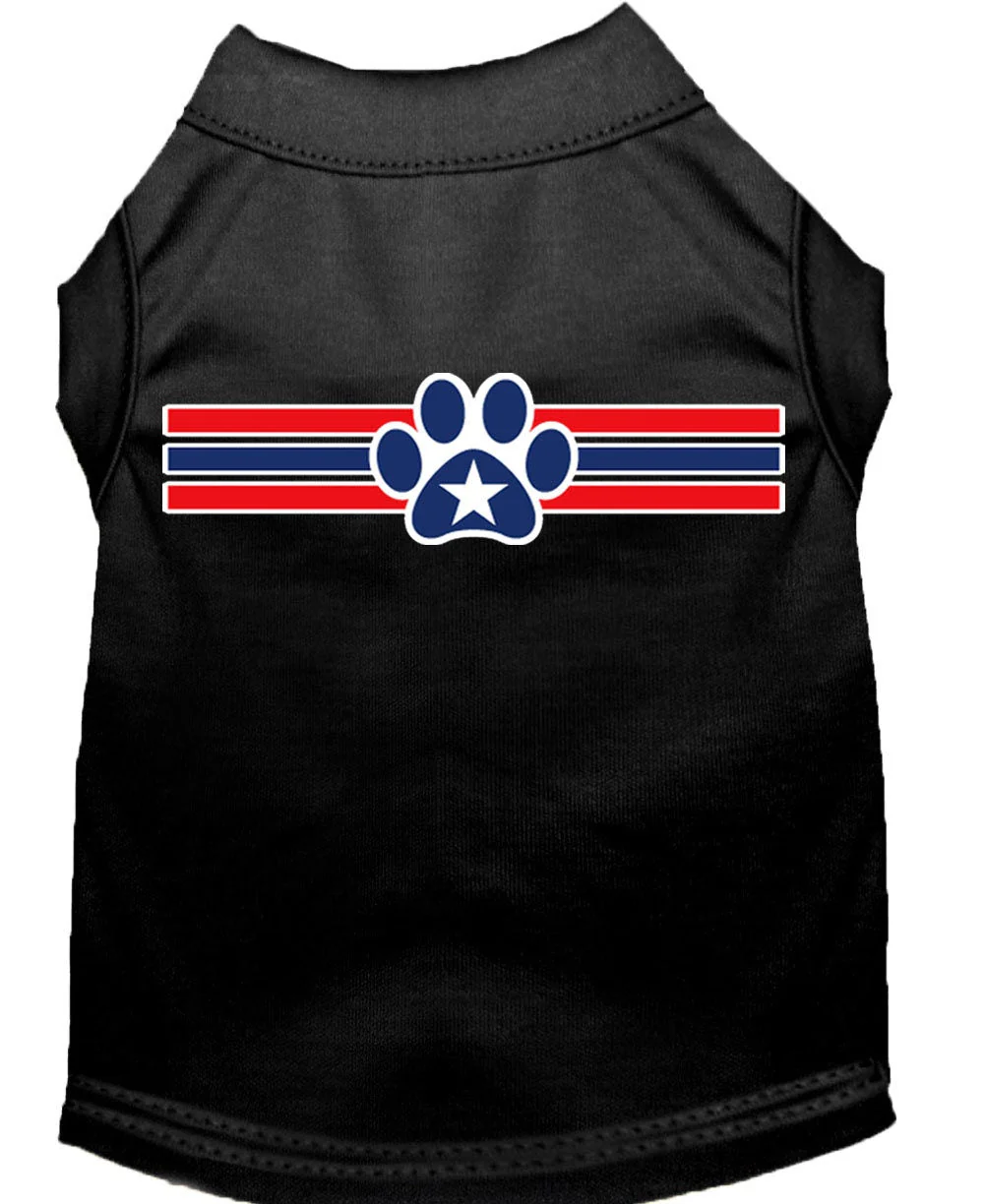 Pet Dog & Cat Shirt Screen Printed, "Patriotic Star Paw Print" - Image 9