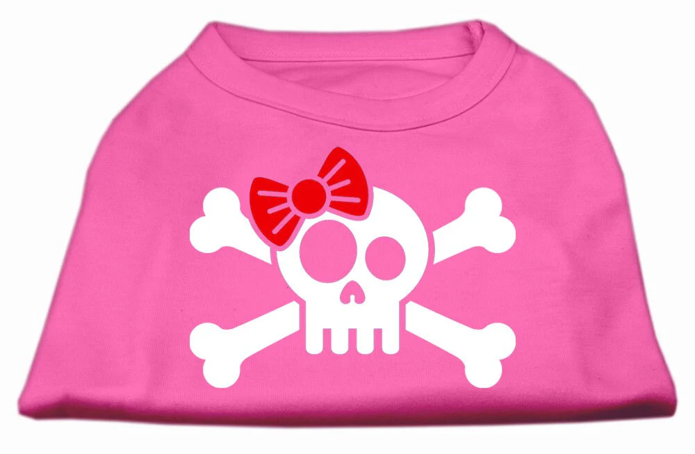Pet Dog & Cat Shirt Screen Printed, "Skull Crossbones Bow" - Image 3