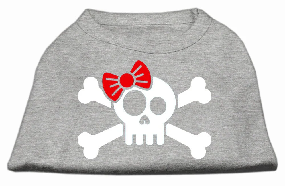 Pet Dog & Cat Shirt Screen Printed, "Skull Crossbones Bow" - Image 4