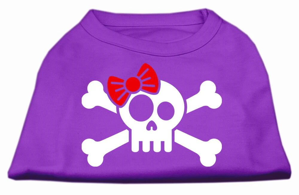 Pet Dog & Cat Shirt Screen Printed, "Skull Crossbones Bow" - Image 5