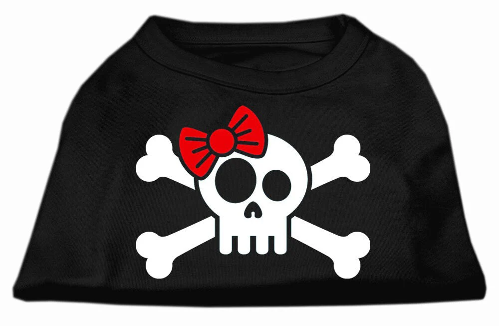 Pet Dog & Cat Shirt Screen Printed, "Skull Crossbones Bow" - Image 6