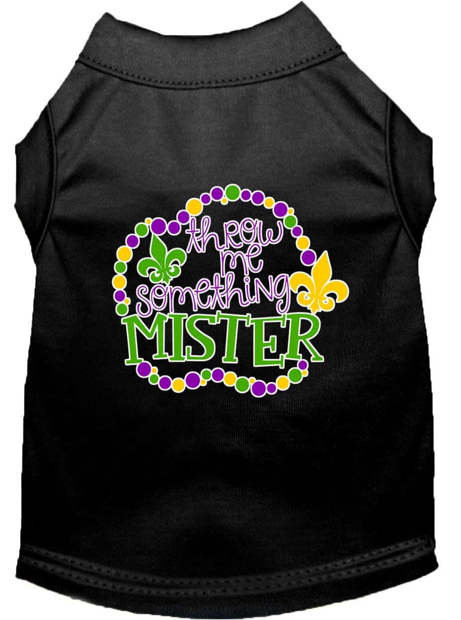 Pet Dog & Cat Shirt Screen Printed, "Throw Me Something Mister" - Image 3