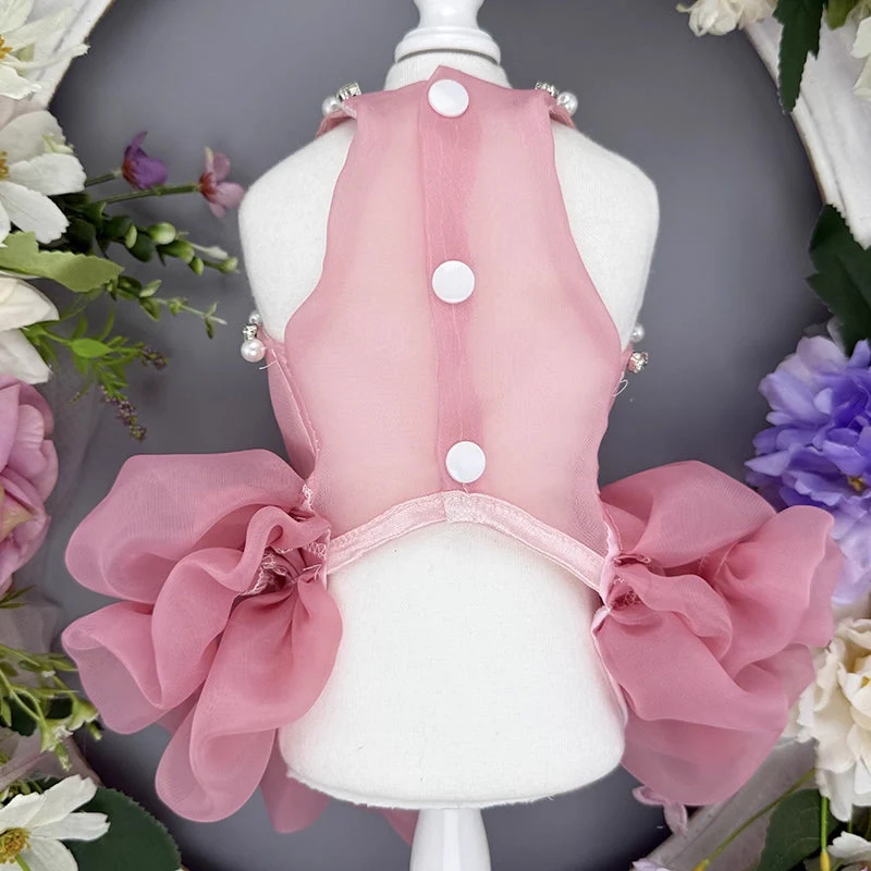 Pet Dress Pearl Diamond Crown 2 Colors - Image 6