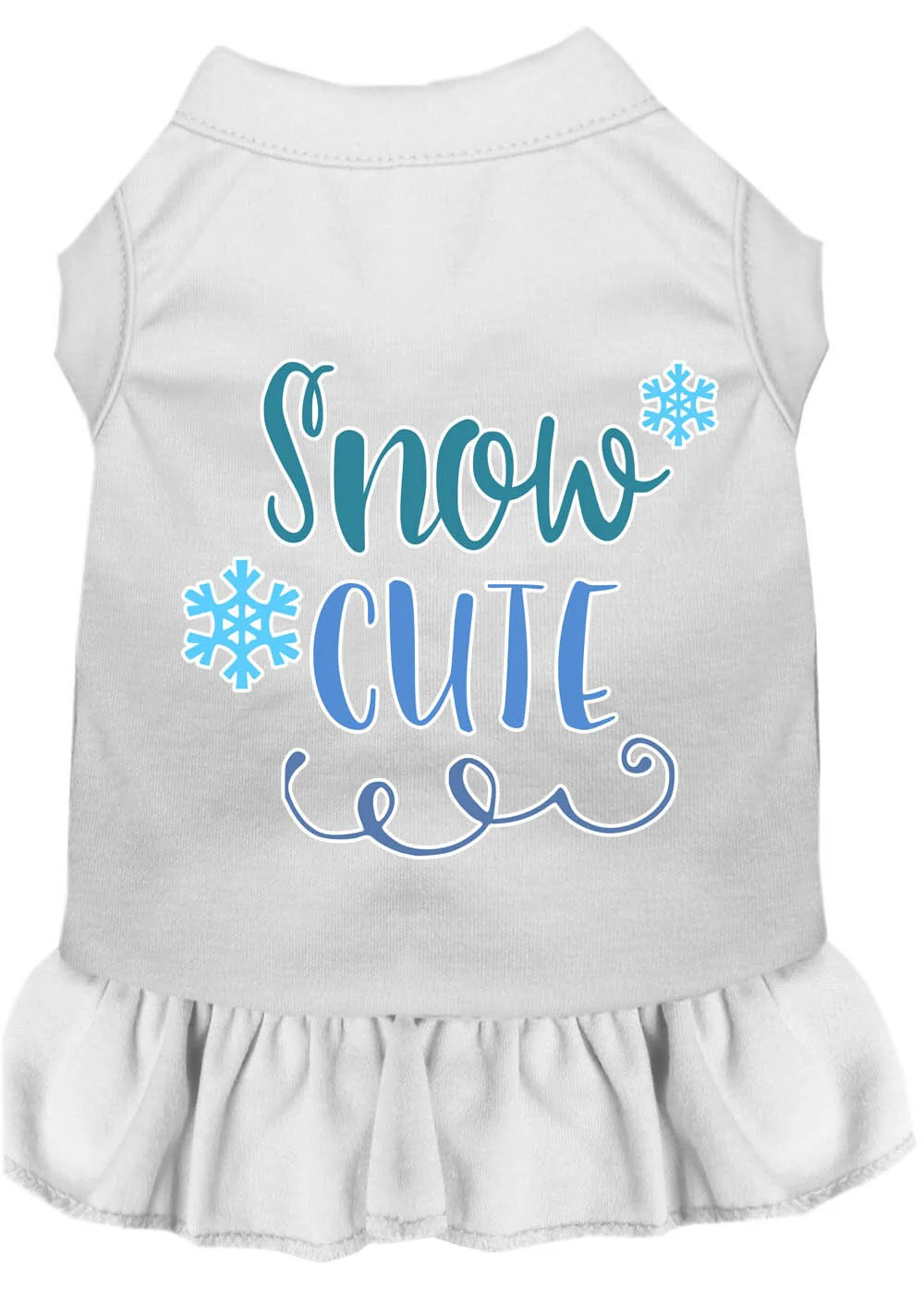 Pet Dress Screen Printed, "Snow Cute" - Image 7