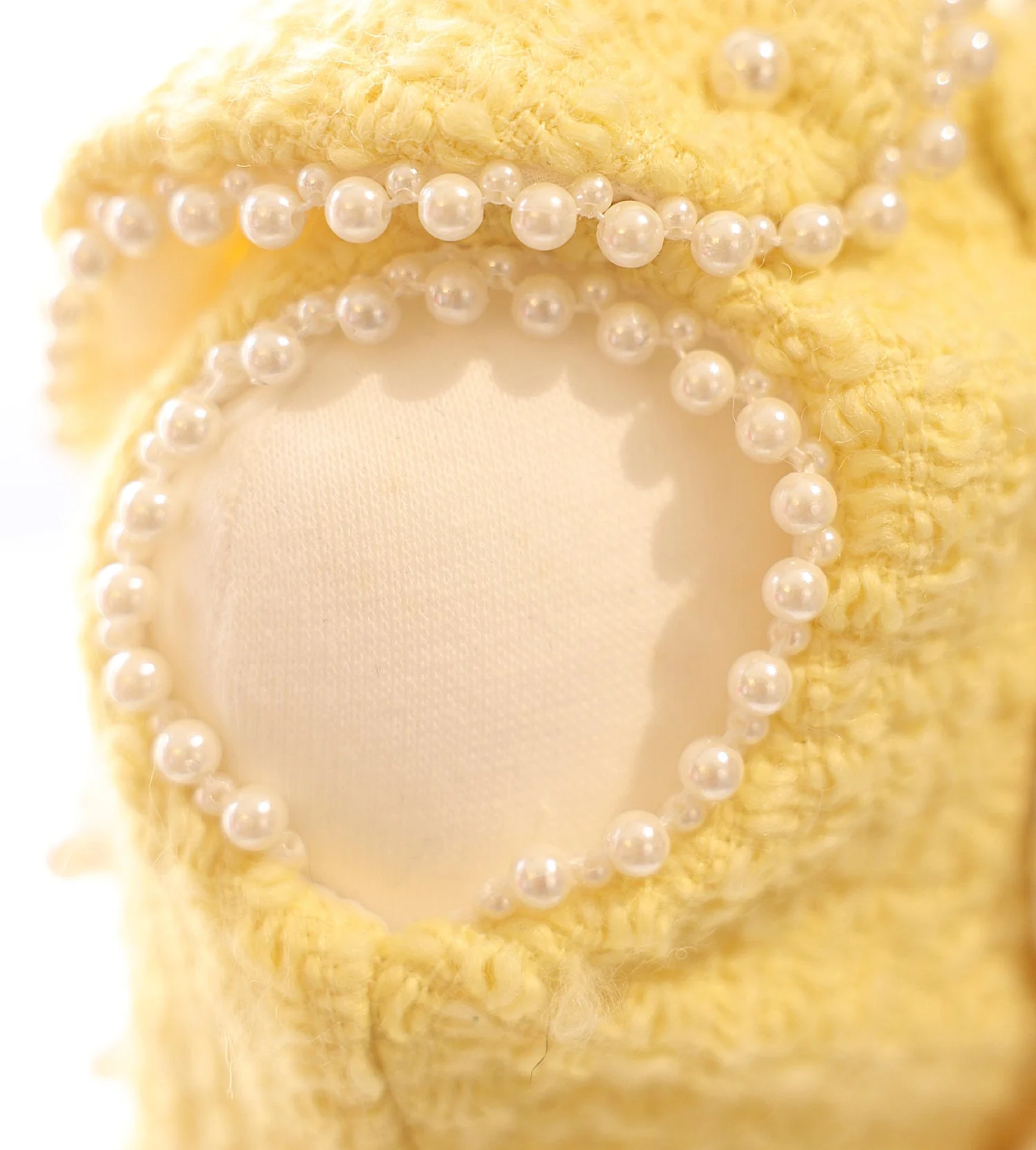 Pet Dress Yellow Tweed Pearls Collar with Lace Tutu - Boutique Party Outfit - Image 7