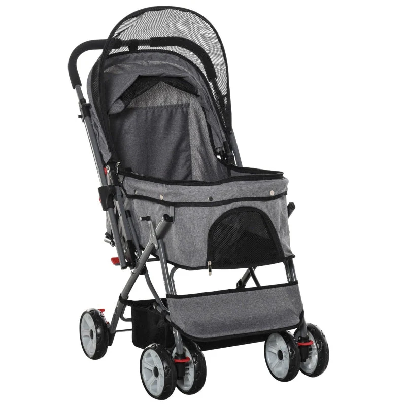 Pet Foldable Travel Carriage Stroller with Reversible Handle - Image 9