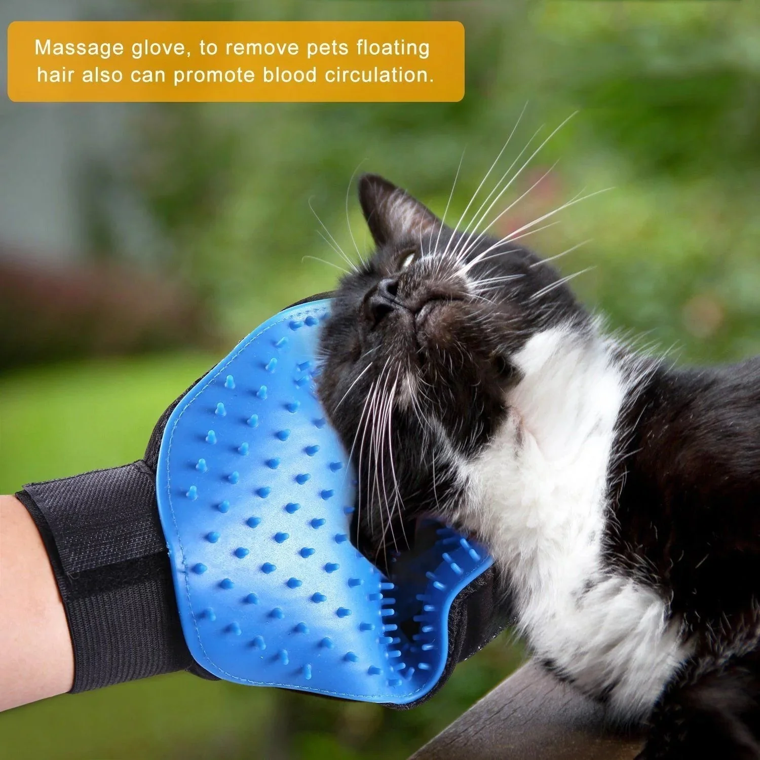 Pet Grooming Gloves Brush Dog Cat Hair Remover Mitt Massage Deshedding 1 Pair Blue - Image 2