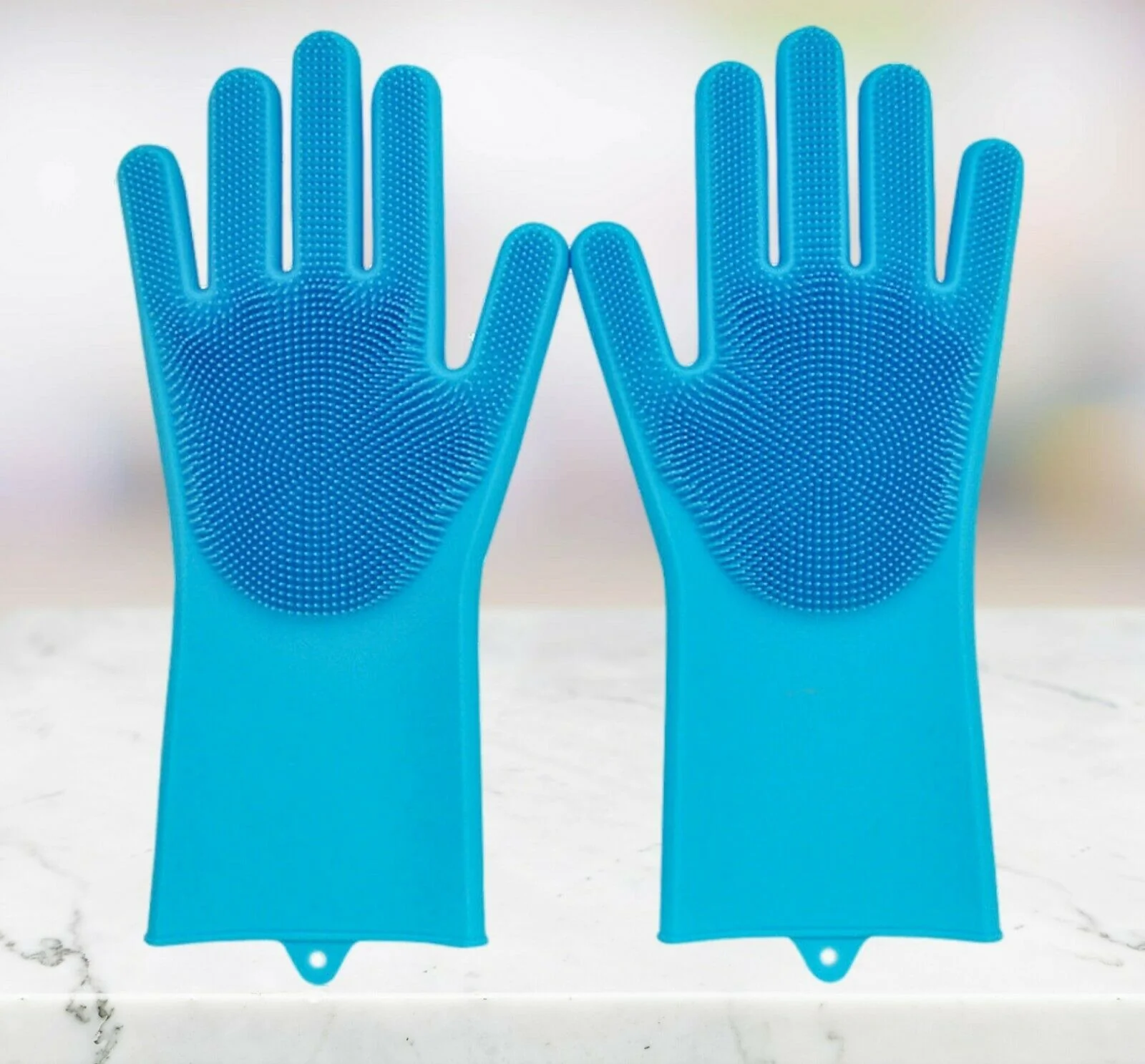 Pet Grooming Silicone Rubber Scrubber Cleaning Blue Color 2 in 1 - Image 2