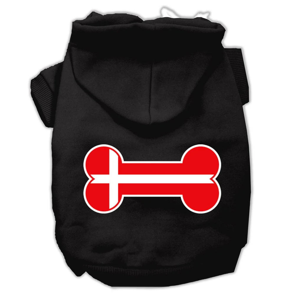 Pet Hoodie "Bone Shaped Denmark Flag" - Image 3