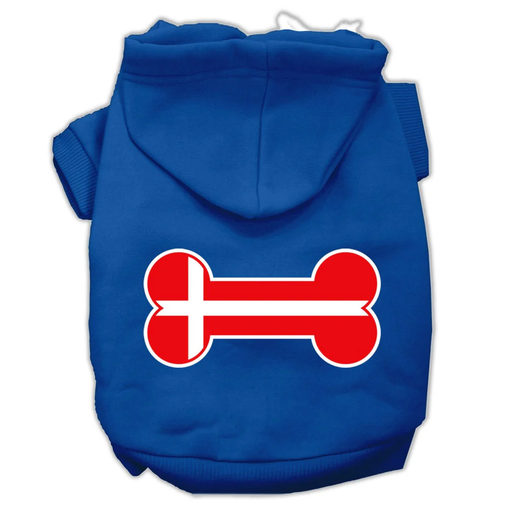 Pet Hoodie "Bone Shaped Denmark Flag" - Image 4
