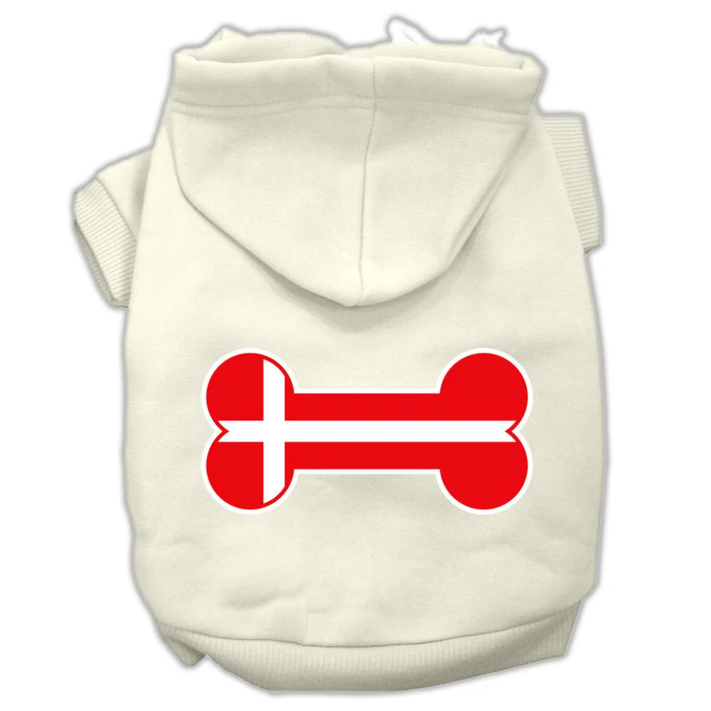 Pet Hoodie "Bone Shaped Denmark Flag" - Image 6