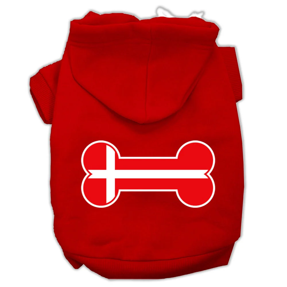 Pet Hoodie "Bone Shaped Denmark Flag" - Image 8
