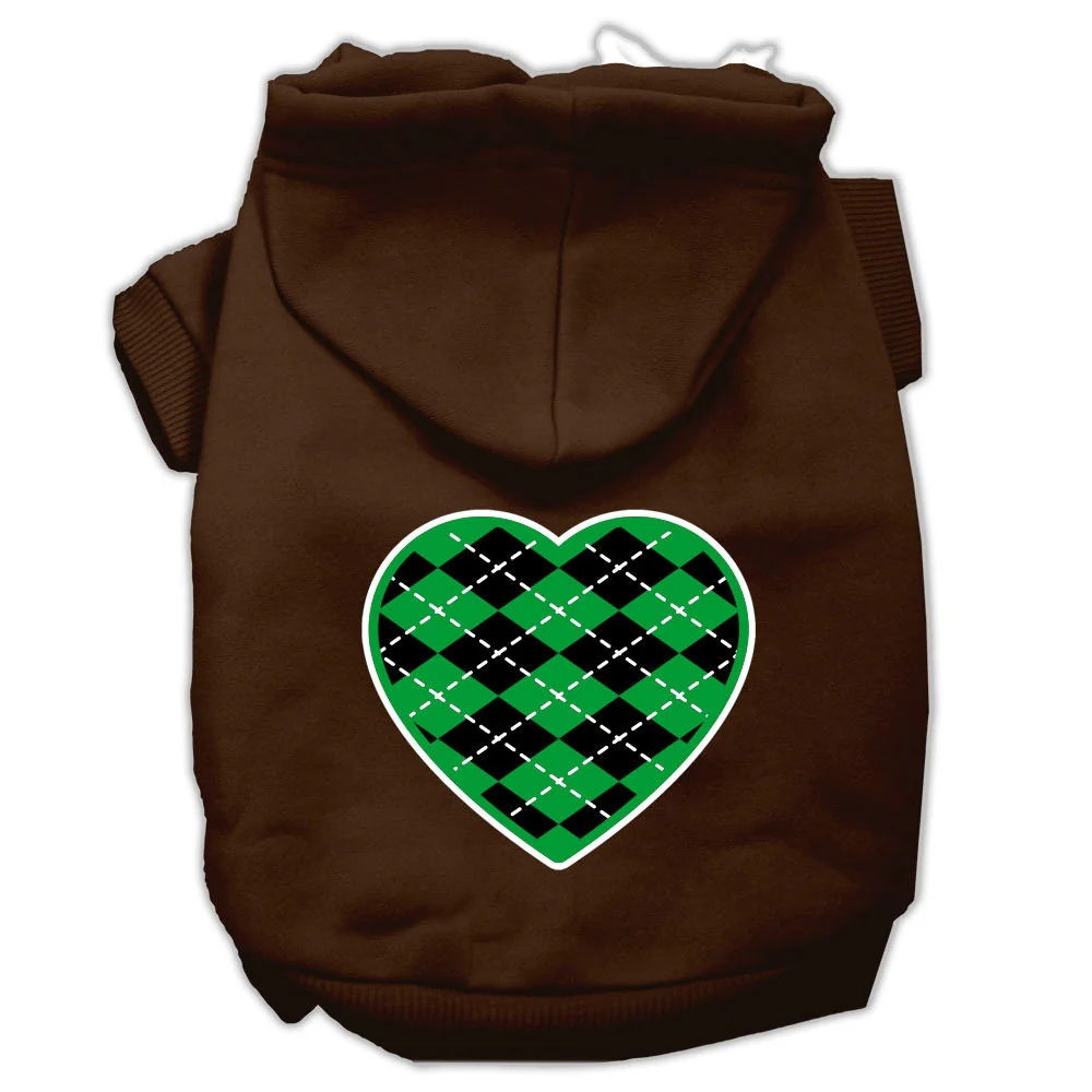 Pet Hoodie "Green Argyle Heart" - Image 10